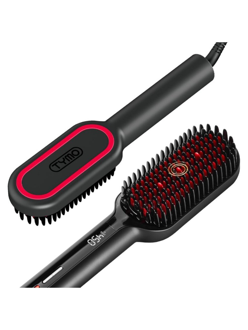 Ionic Hair Straightener Brush with Tourmaline Ceramic Bristles, 16 Heat
